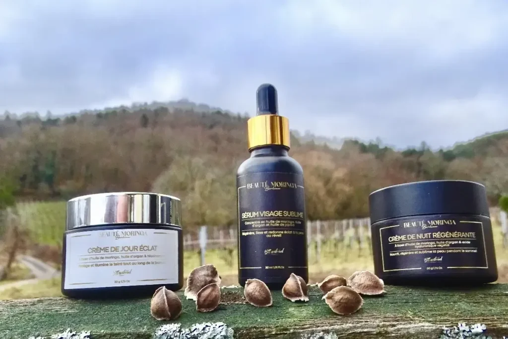 Sérum et crèmes Maison du Moringa pour une routine visage matin et soir